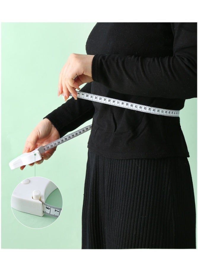 2PCS Automatic Body Measuring Tape – Retractable Soft Ruler for Waist, Hip & Fitness Measurements(Balck&White) - Image 3